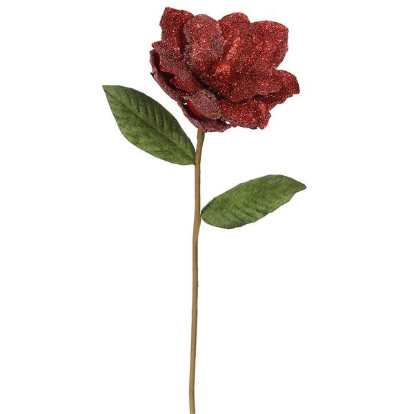 26" Red Magnolia Glittered Edge Pick