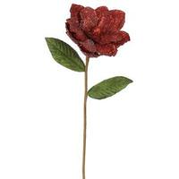 Vickerman 26" Red Magnolia Glittered Edge Pick