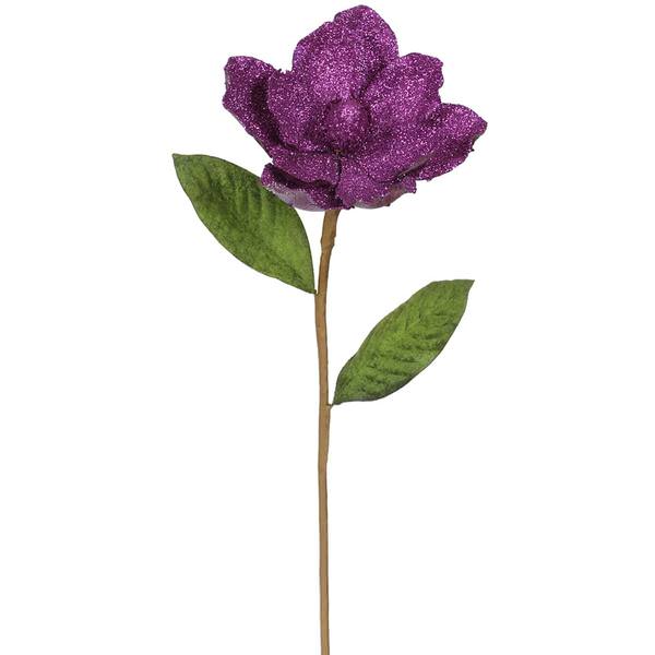 26" Purple Magnolia Glittered Edge Pick