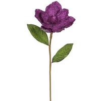 Vickerman 26" Purple Magnolia Glittered Edge Pick
