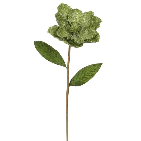 26" Lime Magnolia Glittered Edge Pick