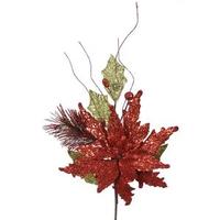 Vickerman 19" Red / Lime Poinsettia Spray