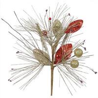 Vickerman 19" Gold Red Ball Spray