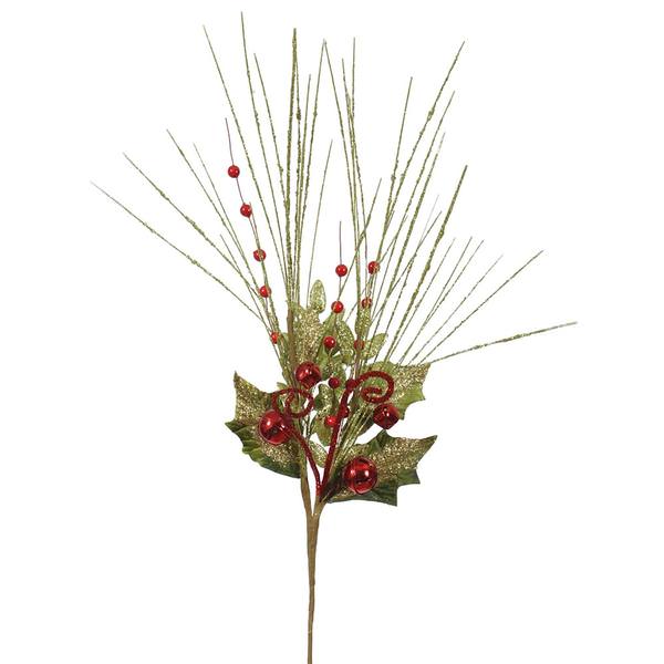 20" Lime Honey Locust Jingle Bell Spray