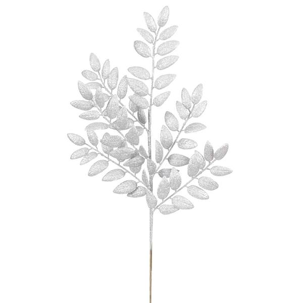 22" Silver Glitter Honey Locust Spray