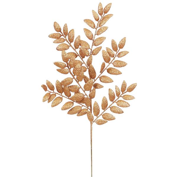 22" Copper Glitter Honey Locust Spray