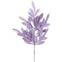 Vickerman 22" Purple Glitter Bay Leaf Spray