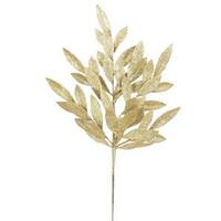 Vickerman 22" Gold Glitter Bay Leaf Spray