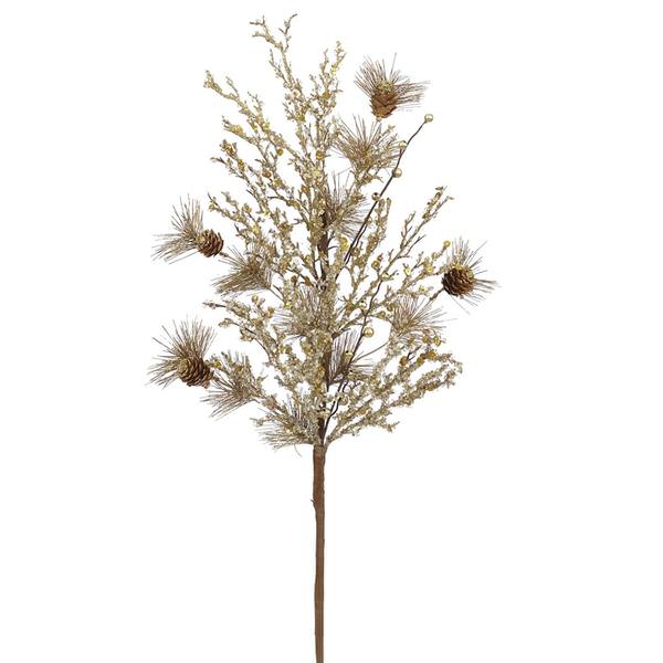 30" Iced Gold Pine Spray