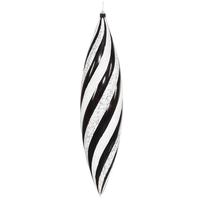 Vickerman 25" Black / White Candy Glitter Swirl Ornament