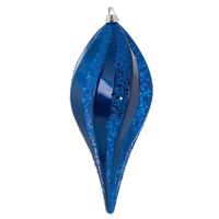Vickerman 8" Blue Candy Glitter Swirl Drop Ornament