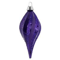 Vickerman 8" Plum Candy Glitter Swirl Drop Ornament