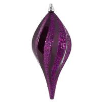 Vickerman 12" Plum Candy Glitter Swirl Drop Ornament