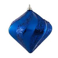 Vickerman 6" Blue Candy Glitter Swirl Diamond Ornament