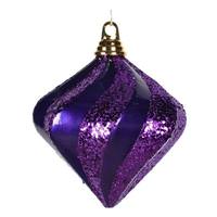 Vickerman 6" Plum Candy Glitter Swirl Diamond Ornament
