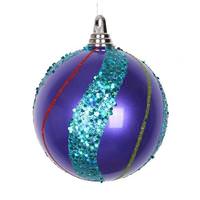 Vickerman 4" Purple / Turquoise / Cerise / Red /Lime Ball Ornaments (4 pack)