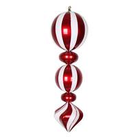 Vickerman 24" White / Red Peppermint Finial Ornament