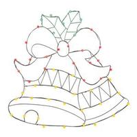 Vickerman 48" x 34" Wire Double Bells Decor 50 C7 Lights