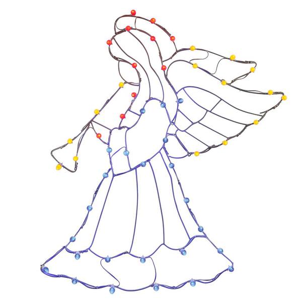 48" Wire Angel & Horn Decor 50 C7 Lights