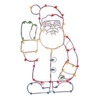 Vickerman 48" x 30" Waving Santa Wire Motif 50 Multi-Color C7 Lights