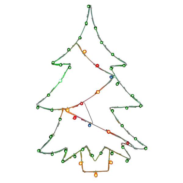 48" x 32" Christmas Tree Wire Motif 50 Multi-Color C7 Lights
