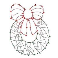 Vickerman 48" x 36" Wreath n' Bow Wire Motif 50 Red / Green C7 Lights