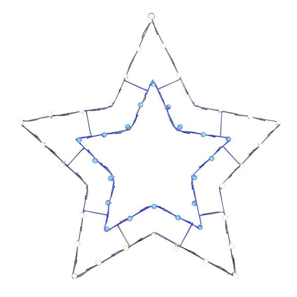 48" Wire Blue 5 Pointed Star Decor 50 C7 Lights