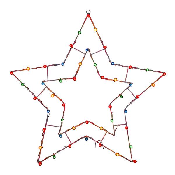 48" x 48" 5 Pt Star Wire Motif 50 Multi-Color C7 Lights