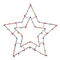 Vickerman 48" x 48" 5 Pt Star Wire Motif 50 Multi-Color C7 Lights