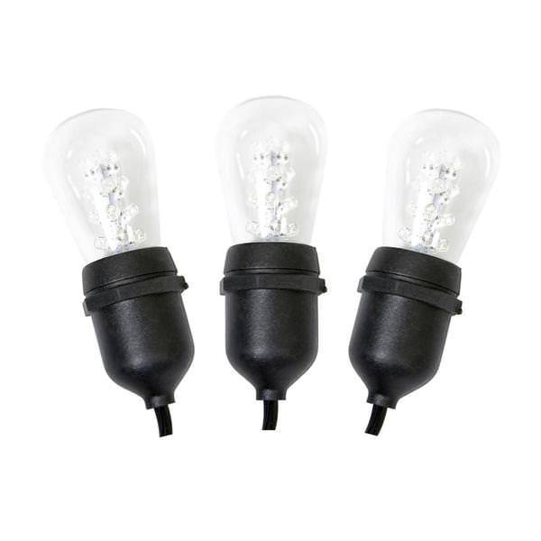 12 Light 24' Black Wire Warm White LED S14 String Set 24" Spacing