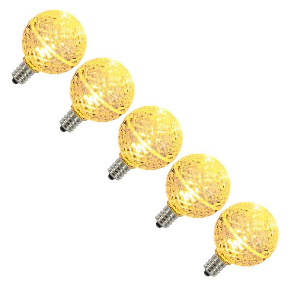 .96 watt G40 Warm White Faceted LED Candelabra Screw Base (set of 5)