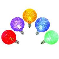 View .96 watt G50 Multi Color Faceted Dimmable LED Intermediate Screw Base (set of 5)