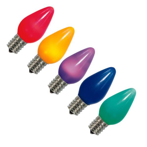 .96 Watt - C7  Multi-Color Ceramic Dimmable LED (set of 5)
