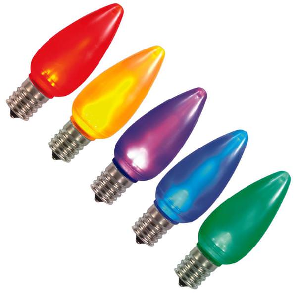 5 Light C9 Multi-Color Ceramic LED Replacement Lights (5 pack)