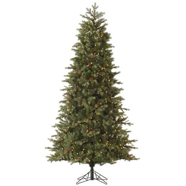10' x 58" Artificial Slim Rocky Mountain Fir 1,050 Clear DuraLit Miniature Lights with Pine Cones