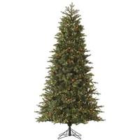 Vickerman 10' x 58" Artificial Slim Rocky Mountain Fir 1,050 Clear DuraLit Miniature Lights with Pine Cones