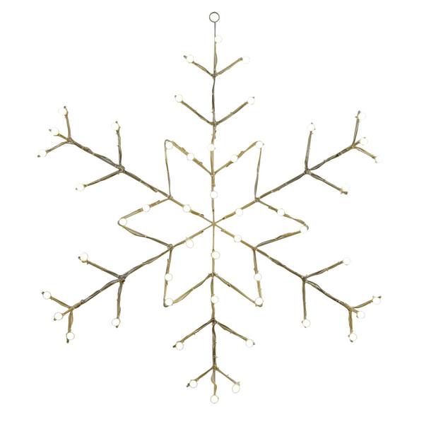 48" x 34" Snowflake Wire Motif 50 Multi-Color C7 LED Lights