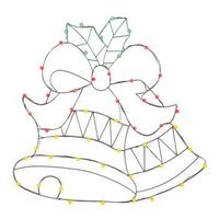 Vickerman 48" x 34" Double Bells Wire Motif 50 Multi-Color C7 LED Lights