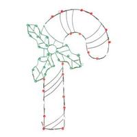 Vickerman 48" x 32" Candy Cane Wire Motif 50 Multi-Color C7 LED Lights