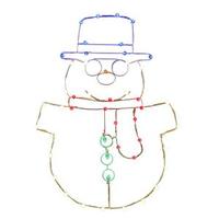 Vickerman 48" x 34" Snowman Wire Motif 50 Multi-Color C7 LED Lights