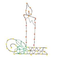 Vickerman 48" x 40" Candle Wire Motif 50 Multi-Color C7 LED Lights