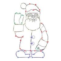 Vickerman 48" x 30" Waving Santa Wire Motif 50 Multi-Color C7 LED Lights