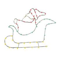 Vickerman 36" x 48" Santa n' Sleigh Wire Motif 50 Multi-Color C7 LED Lights
