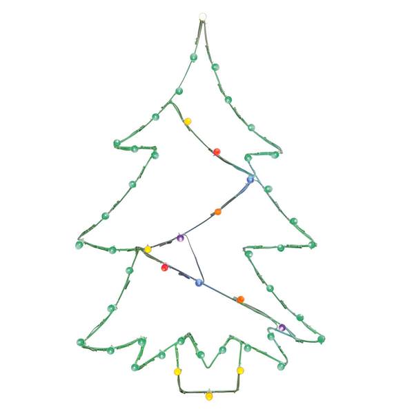 48" x 32" Christmas Tree Wire Motif 50 Multi-Color C7 LED Lights