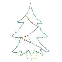 Vickerman 48" x 32" Christmas Tree Wire Motif 50 Multi-Color C7 LED Lights