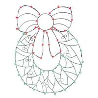 Vickerman 48" x 36" Wreath n' Bow Wire Motif 50 Multi-Color C7 LED Lights