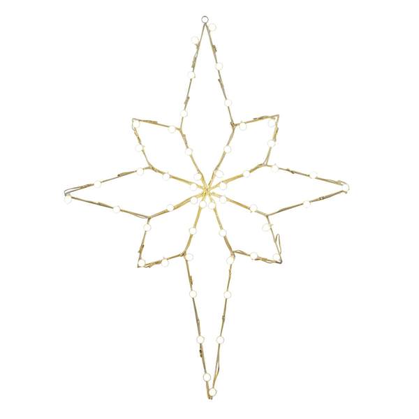 48" x 36" Bethlehem Star Wire Motif 50 Warm White C7 LED Lights