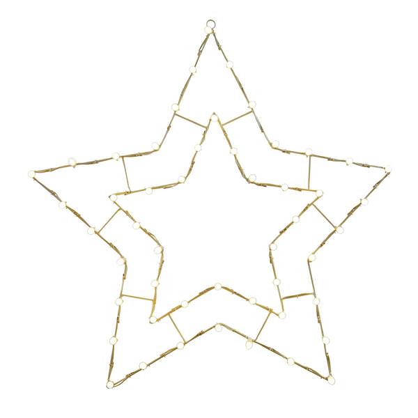 48" x 48" 5 Point Star Wire Motif 50 Warm White C7 LED Lights