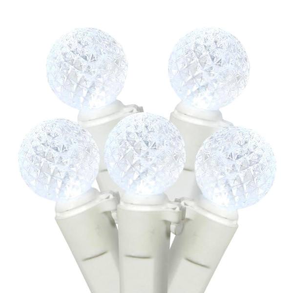 50 Light 25' White Wire Cool White LED G12 String with 6" Spacing