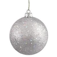 Vickerman 4.75" Silver Glitter Ball Ornament (4 pack)